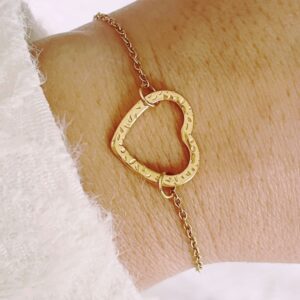 Bracelet acier inoxydable coeur saint valentin cadeau femme
